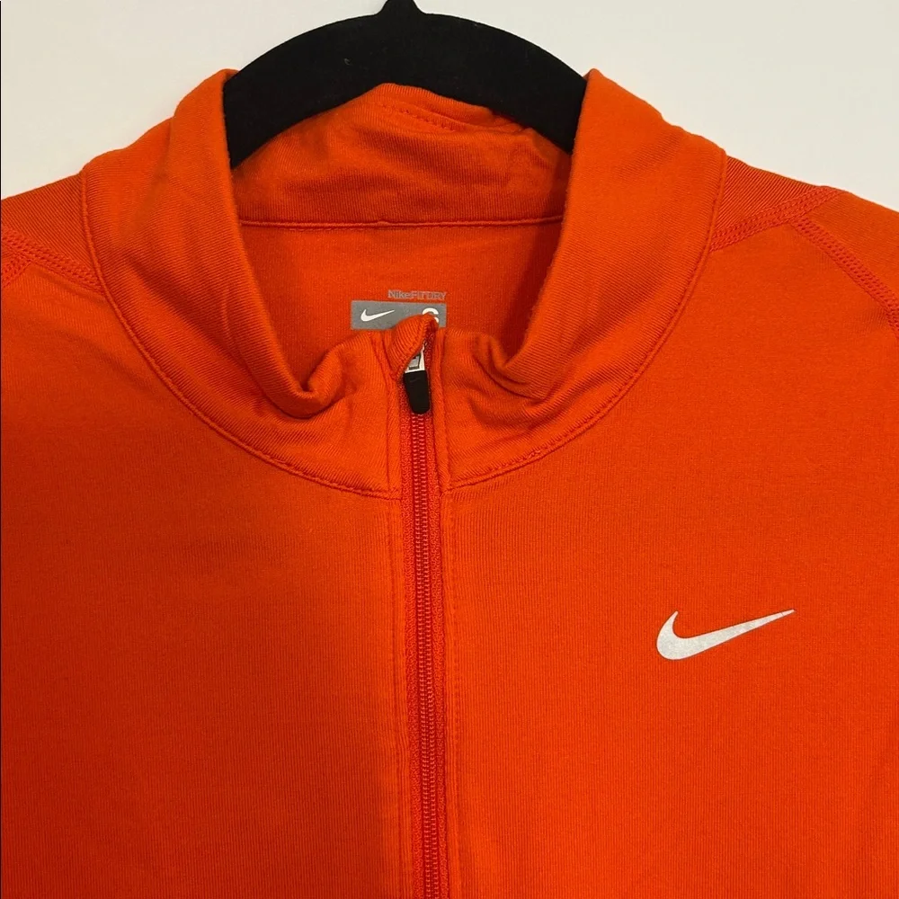 Nike Fit Dry Orange Half-Zip Pullover Lightweight Shirt‎ Jacket  Size Small